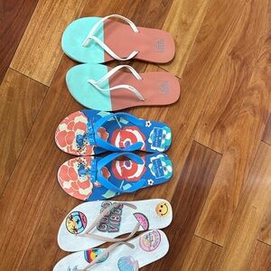 Flip flop bundle. 3 pairs